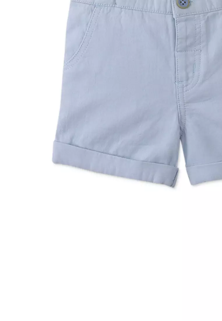 Baby Boys Fold-Up Hem Shorts With Suspenders