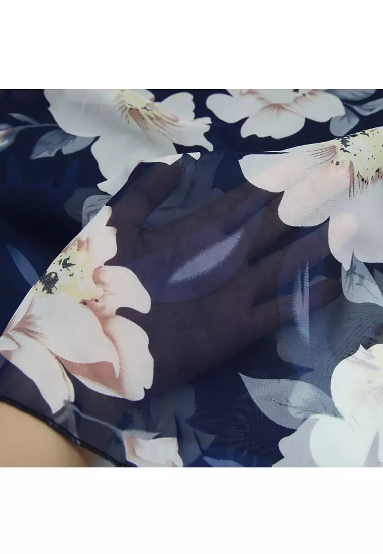 碎花雪紡半身長裙 QW-JR2221