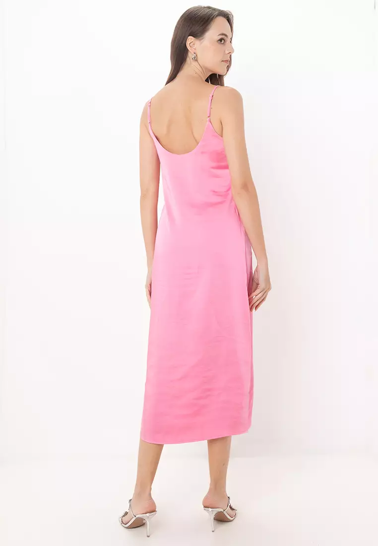 Mayra Slip Tie Satin Dress