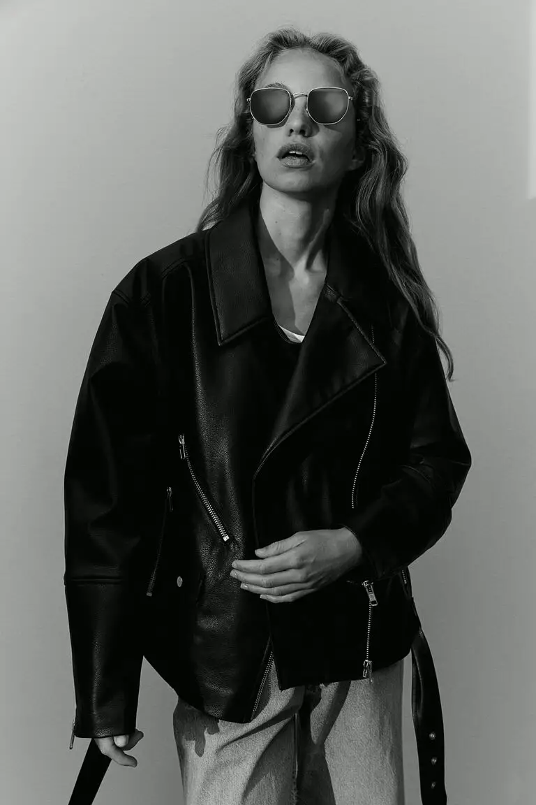 H&m oversized biker jacket clearance