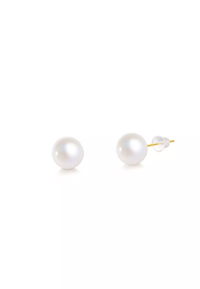 MJ Jewellery 375/9K Gold Natural Pearl Earrings S850