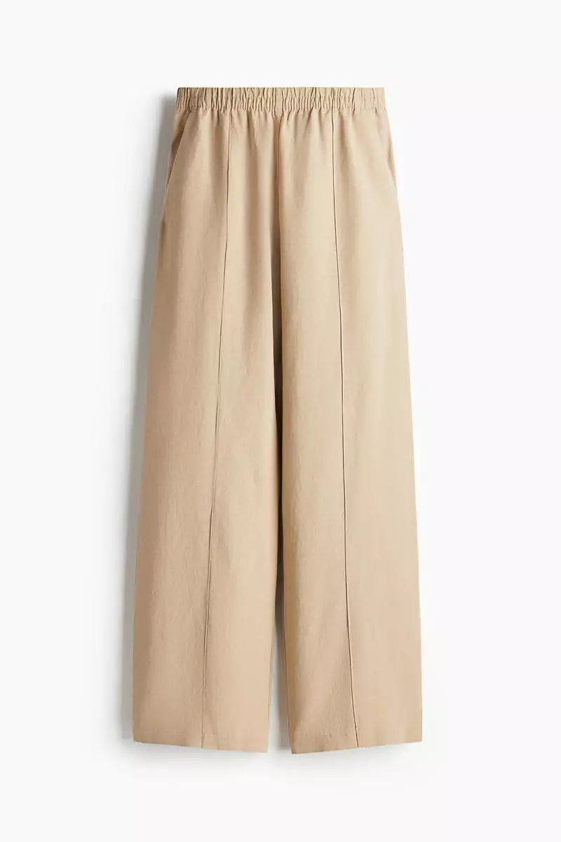Linen-blend trousers