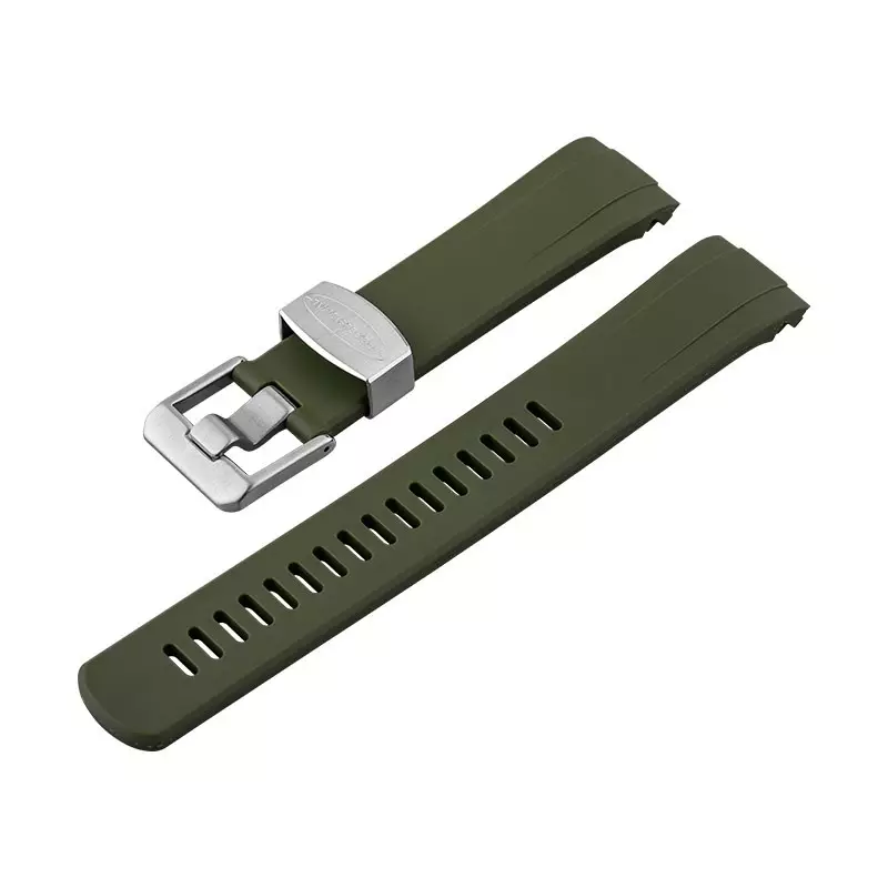 Curved End Rubber Strap for Seiko Turtle (CB08) Brown / Rose Gold