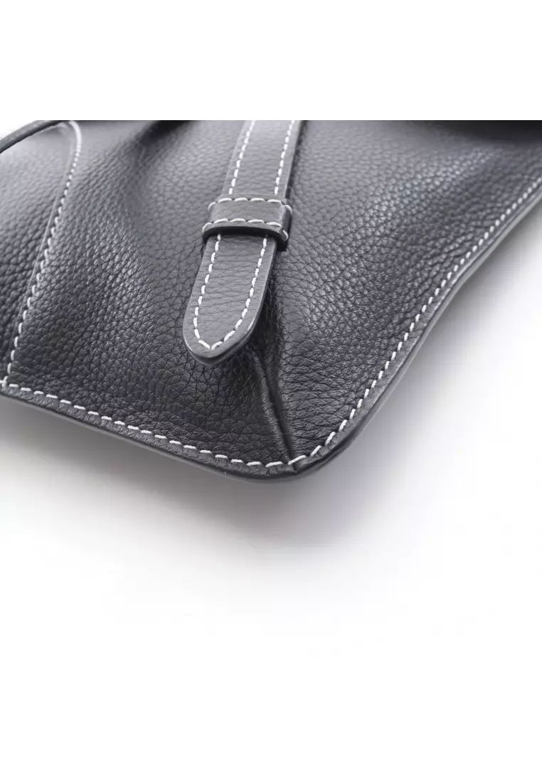 Pre-Loved Christian Dior saddle Shoulder bag leather black