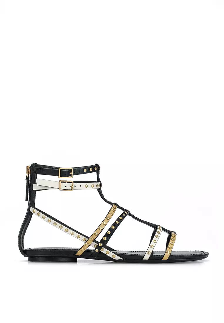 Tory burch gold gladiator sandals online