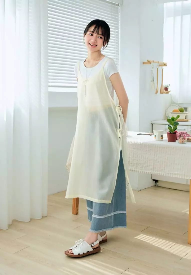 Airy Sheer TENCEL Side-Tie Layered Cami [AB20328]