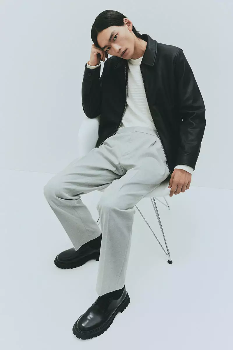 Regular Fit Crease-leg trousers