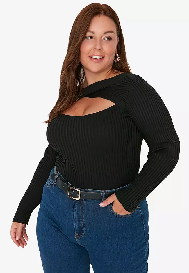 Off the shoulder top plus size jumper