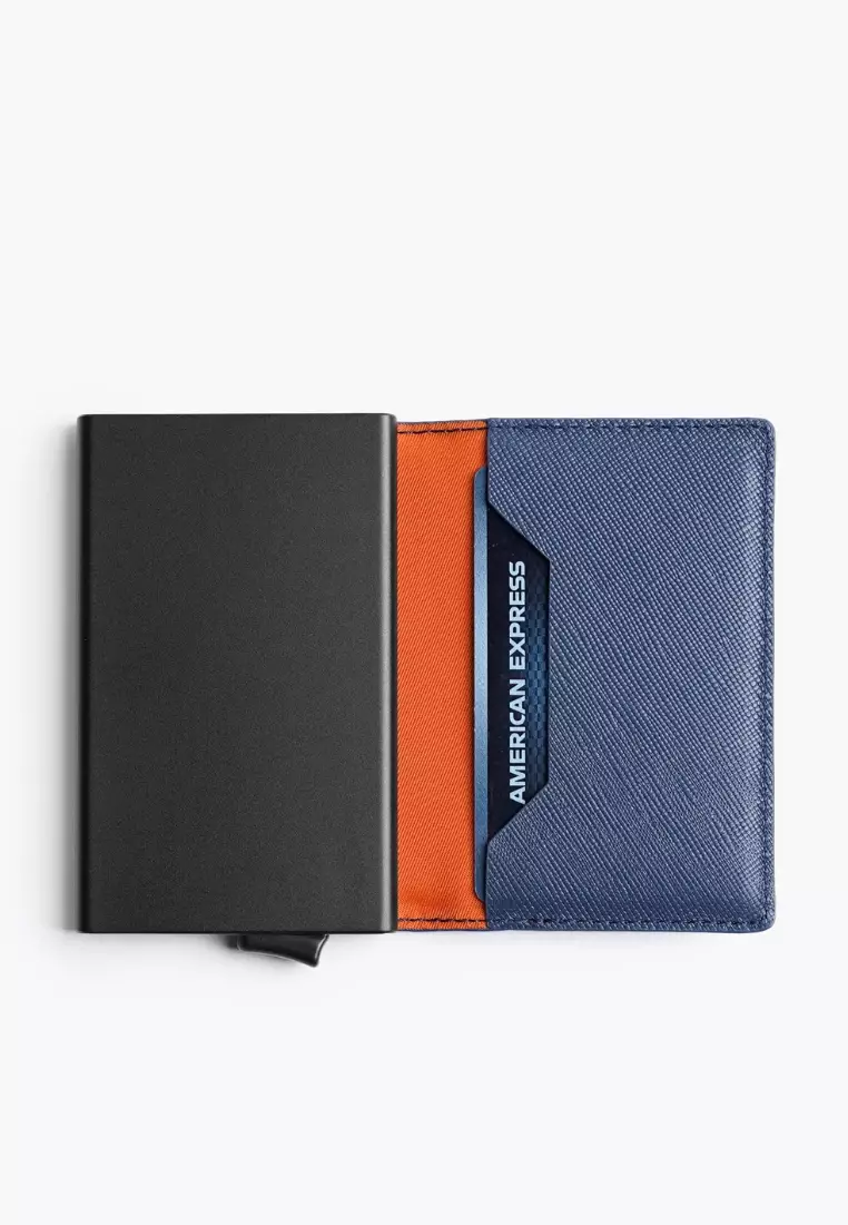 Maverick & Co. Manhattan Leather Pop-Up Wallet (Navy)