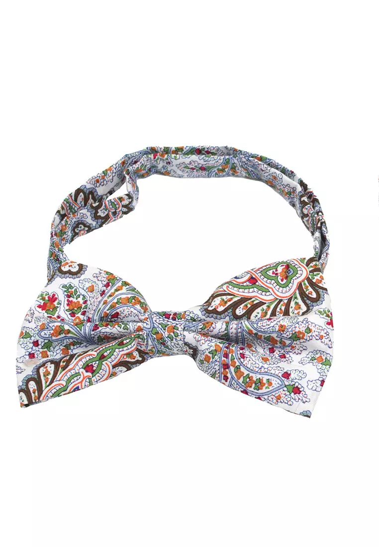 Houseofcuff Dasi Kupu Bowtie Pocket Square Saputangan Abu Bunga A32