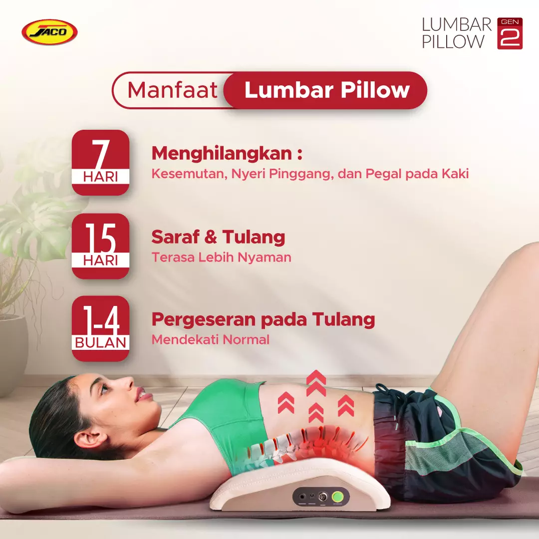 Jual JACO Alat Terapi Nyeri Pinggang Saraf Terjepit Lumbar Pillow