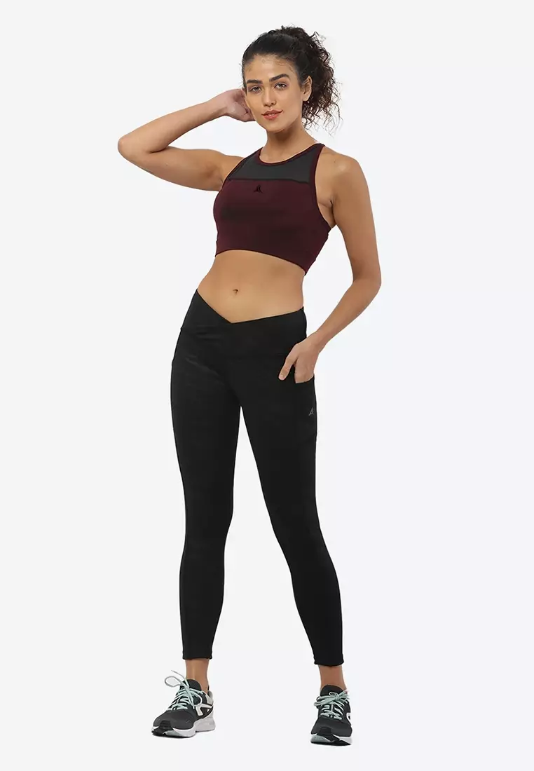Maroon Breathable Yoga Training Padded Sports Bra