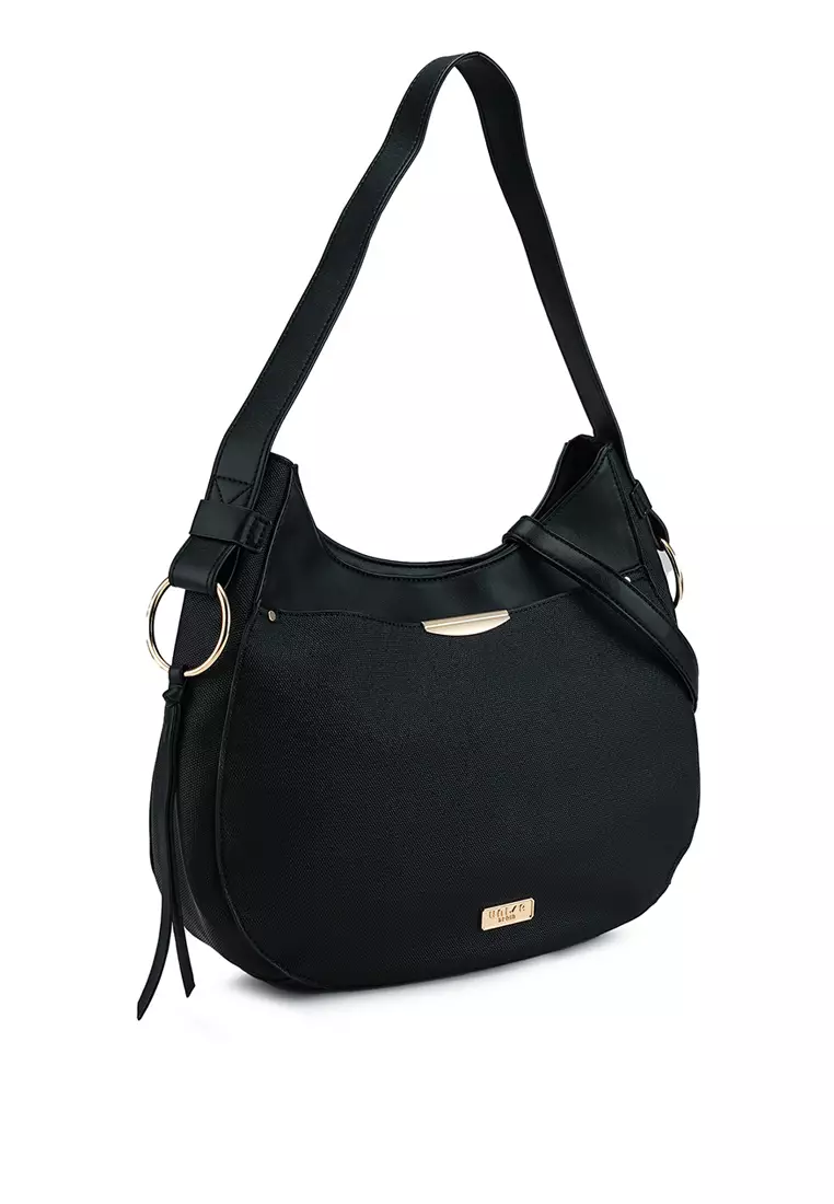 Duo-Texture Convertible Shoulder Bag