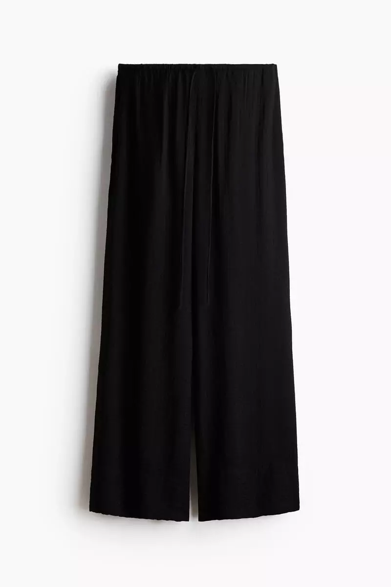 Viscose-blend drawstring trousers