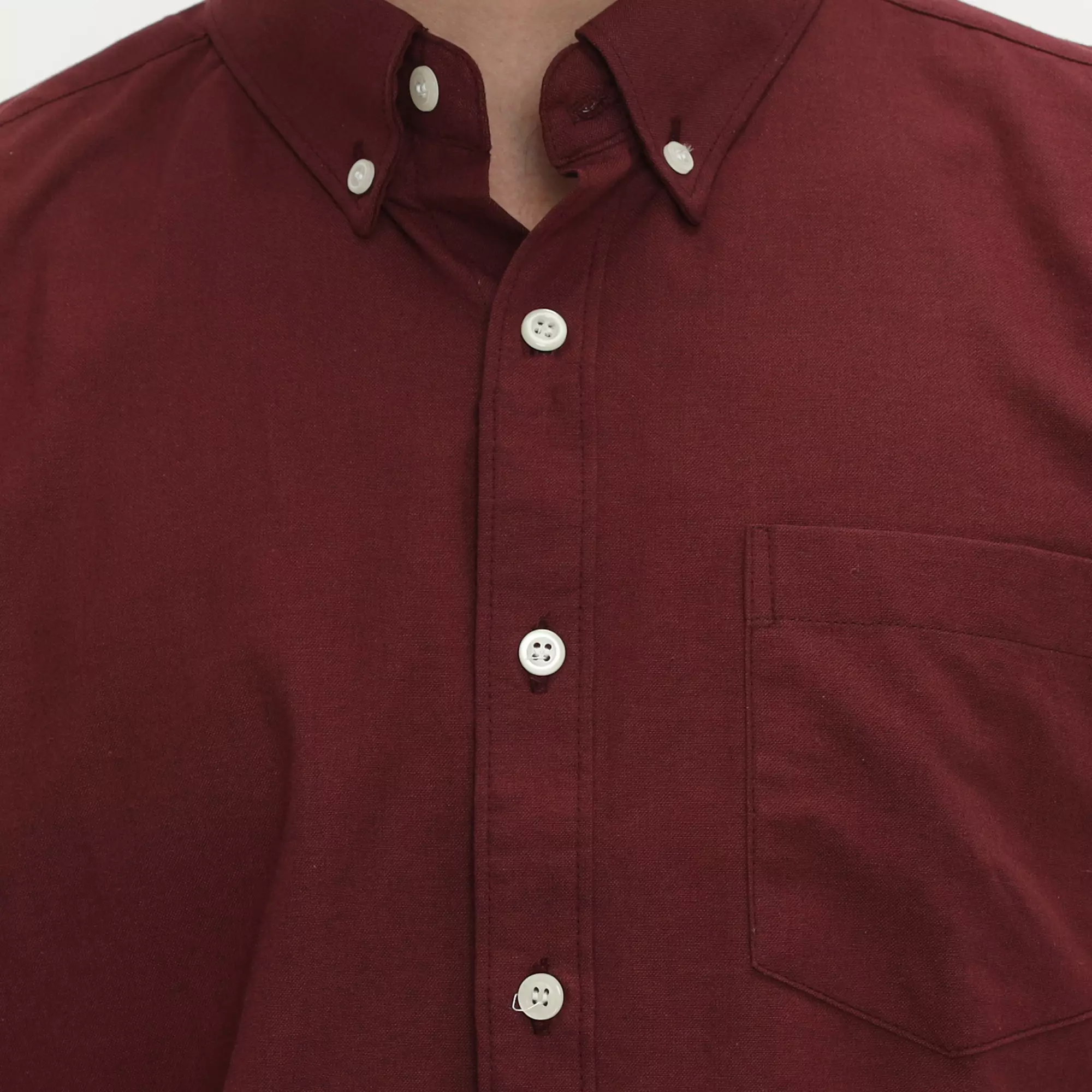 Platini Kemeja Pria Polos Lengan Panjang Katun Oxford Maroon 11069