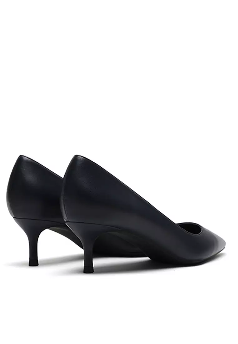 5CM Uniform Pointed Mid Heel Shoes HZL151