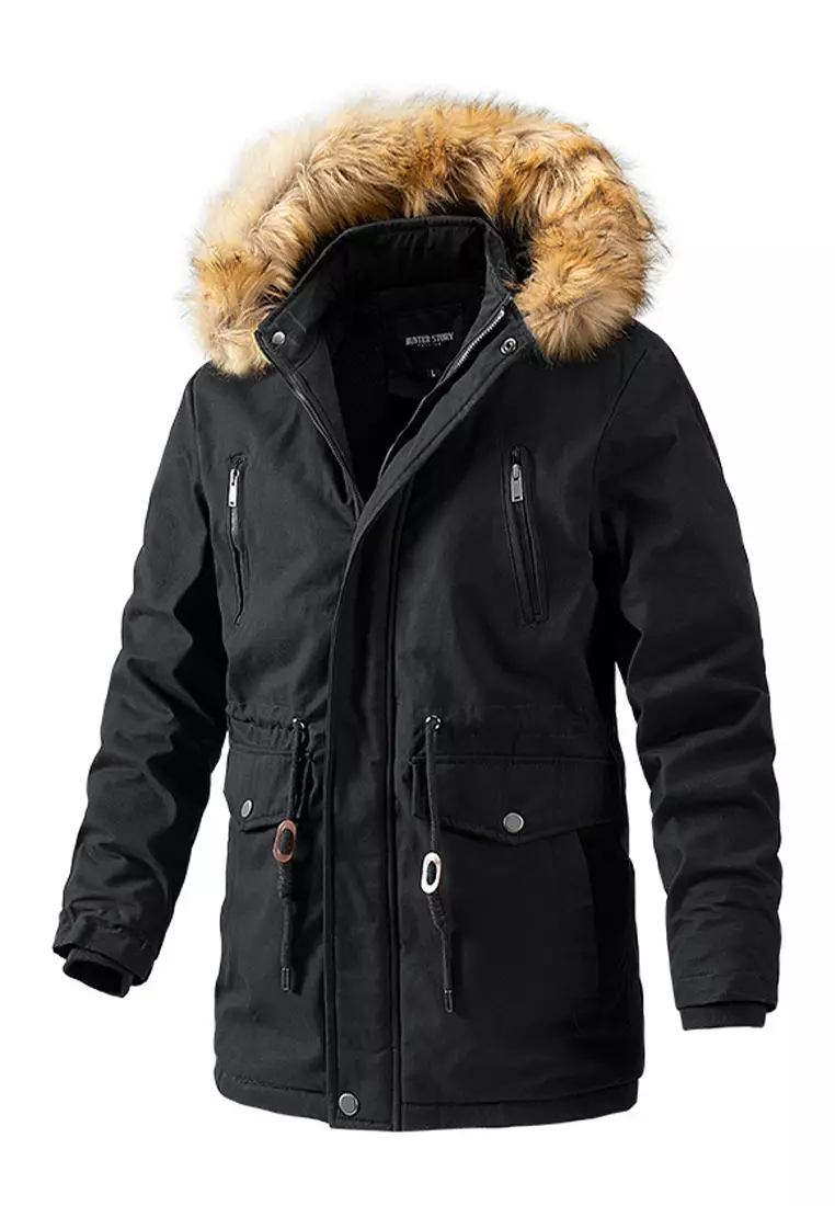 Faux Fur Detachable Hooded Winter Jacket BU6888