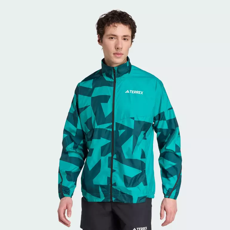 Hiking Terrex Multi Printed Wind Jacket Men Green JL9767