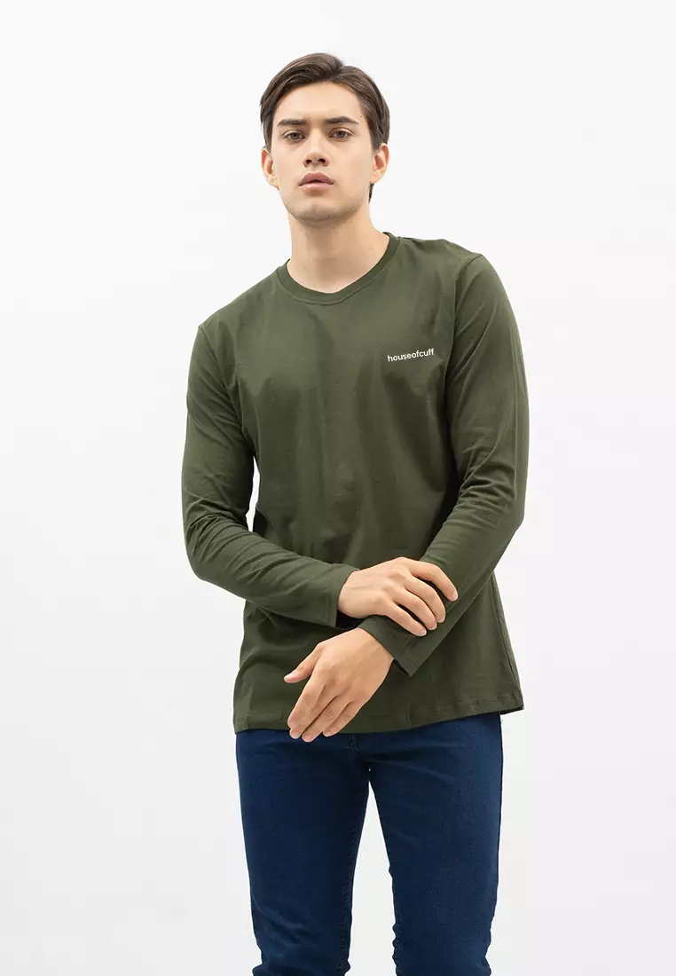 Houseofcuff Kaos Cotton Combed Lengan Panjang Pria Army