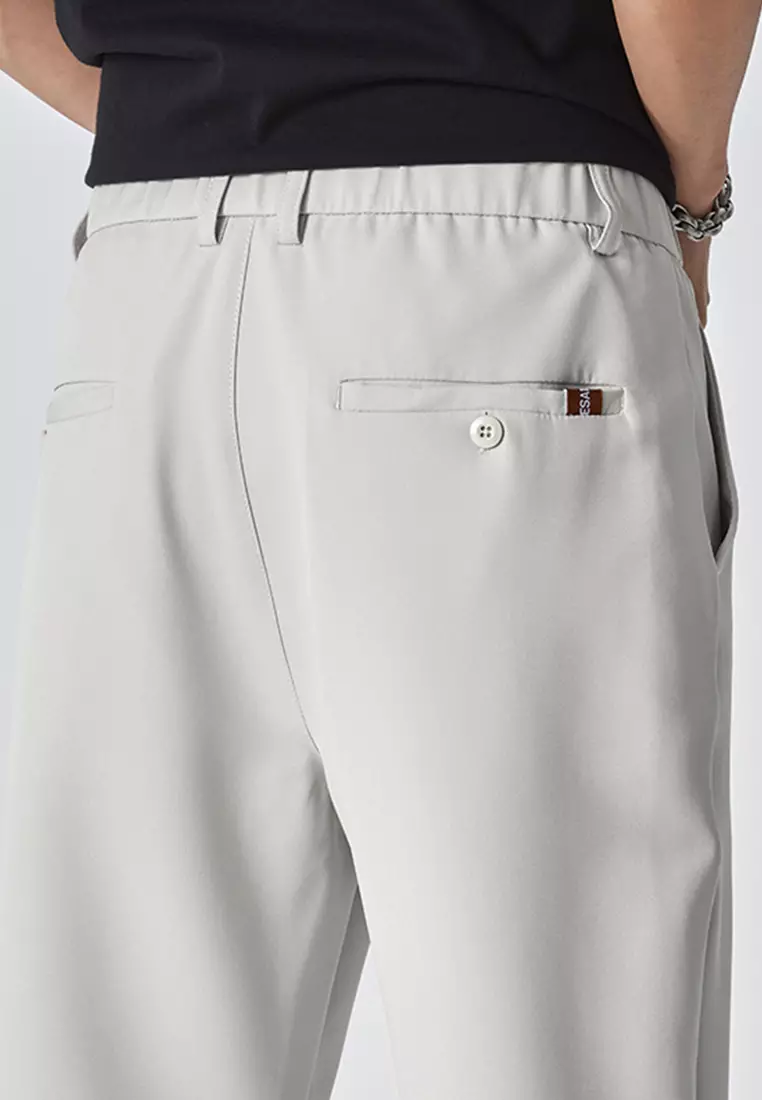 Elastic Waistline Straight Suit Pants AY-L9821