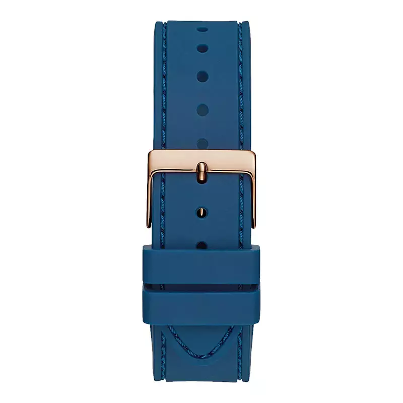 Jam Tangan Wanita Guess Princess GW0439L4 Ladies Rose Gold Dial Blue Silicone Strap