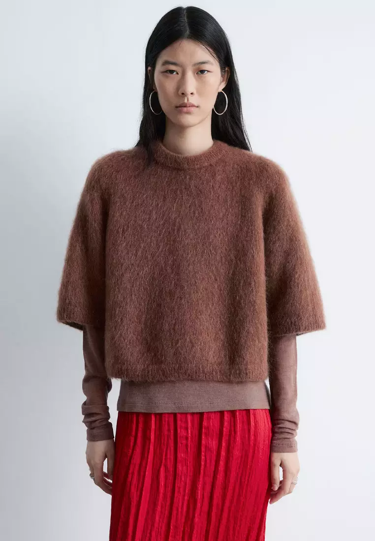Mohair-Blend Knitted Top