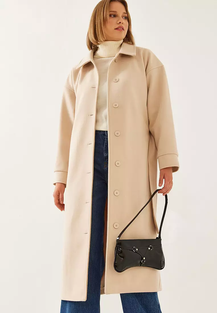 Women's Belted Long Stamp Coat 2498 60261002