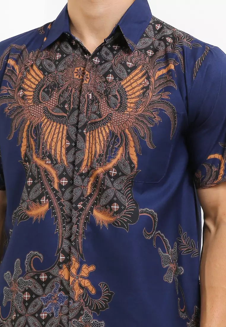 Kawiswara Kemeja Batik Exclusive Premium Pria Casual Modern Lengan Pendek