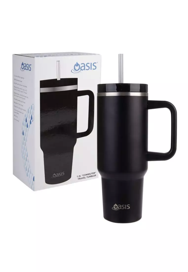 Oasis Stainless Steel Insulated Commuter Travel Tumbler 1.2L - Black