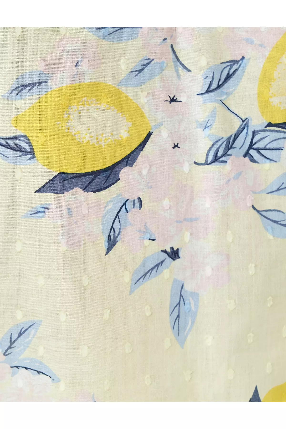 V領幼帶檸檬印花棉質睡衣上衣