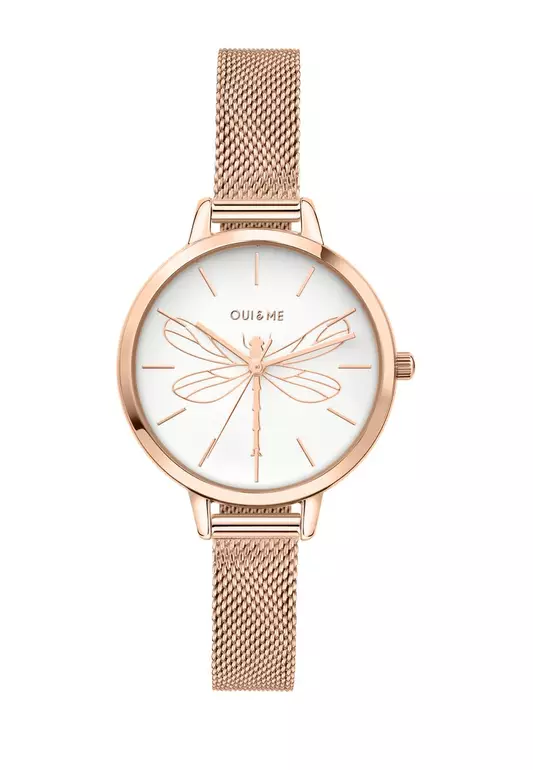 [Sustainable Watch] Oui & Me Petite Amourette 32mm Dragonfly Dial Women's Quartz Rose Gold Watch ME010046