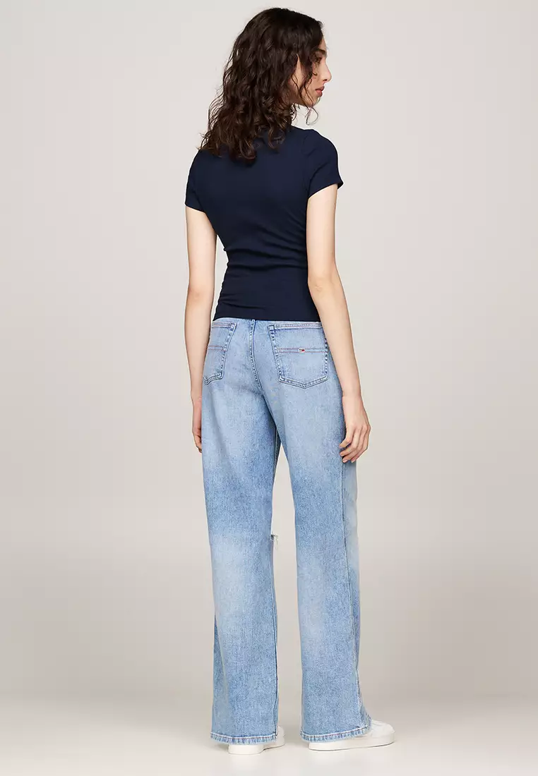 Slim Badge Rib Tee - Tommy Jeans