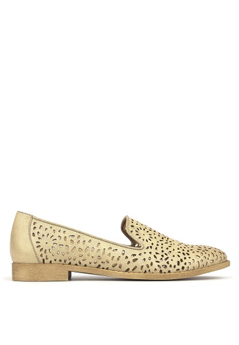 Betts beige Valentine Perforated Slip-On Shoes 76F0FSH9304A82GS_1