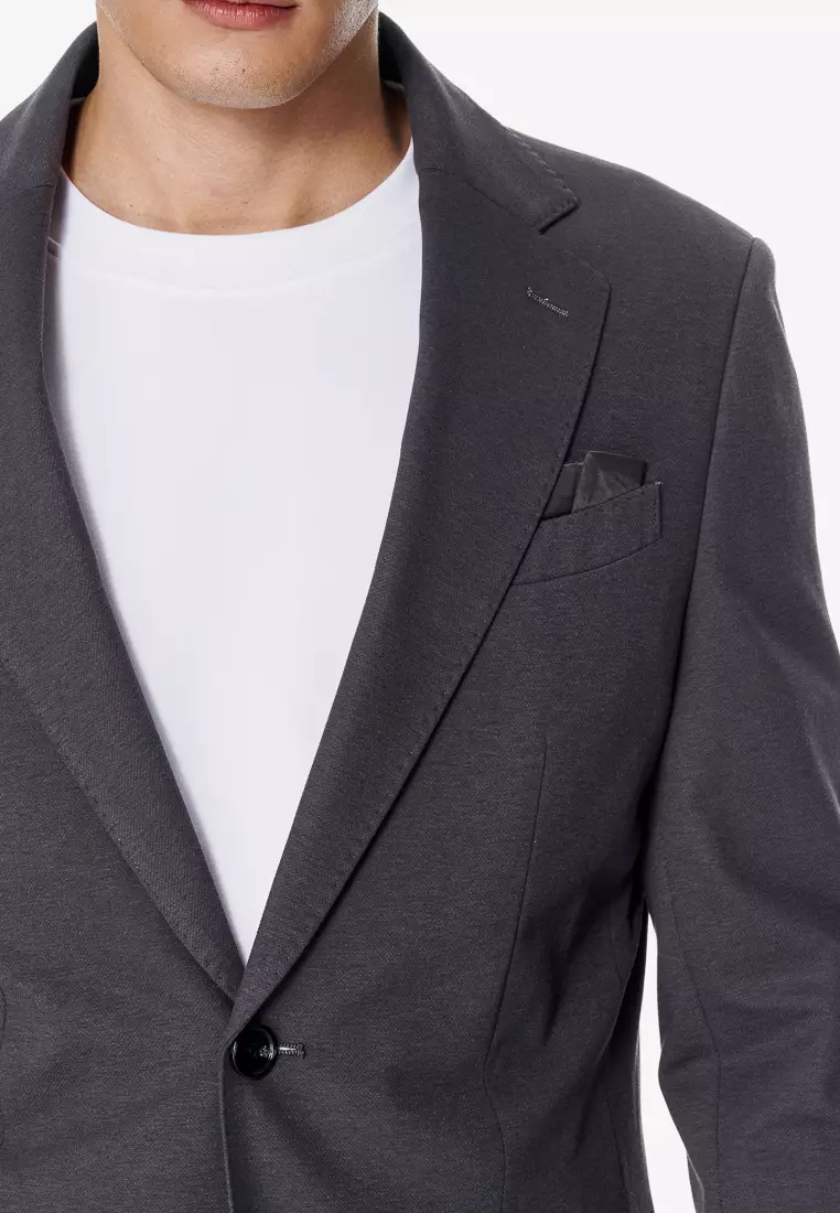 Dark Grey Cooling Stretch Knit Blazer