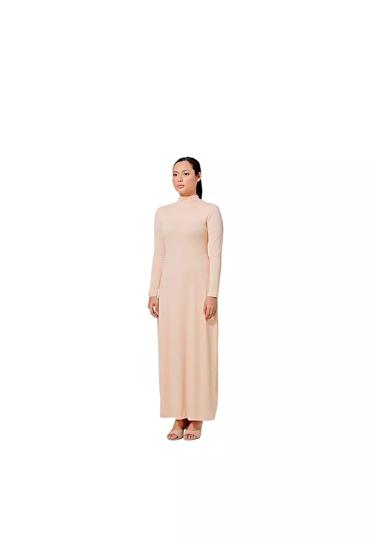 Inner Dress Turtleneck Long Sleeve in Beige