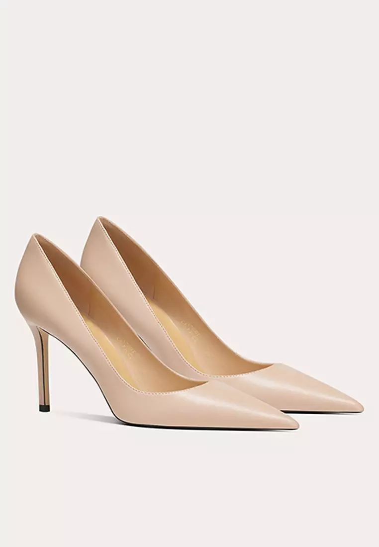 6CM Simple Pointed Microfiber Leather Wedding Heels PX710-2