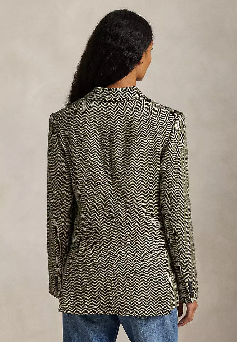 Single-Breasted Herringbone Blazer