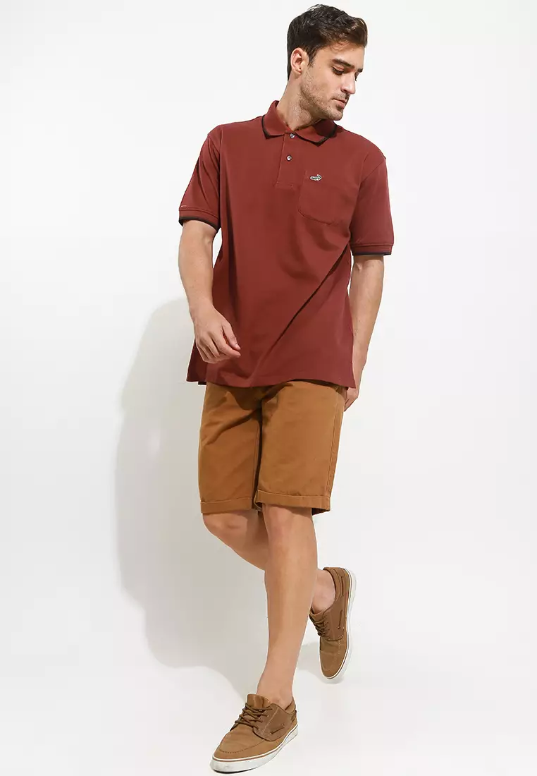 Crocodile COLE Cinnamon Kaos Kerah Pria Men Polo - Relax fit - Katun