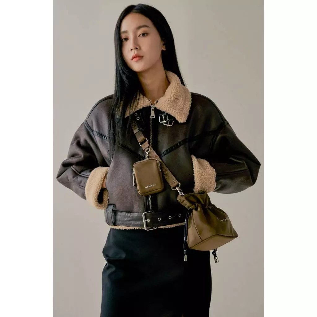 CHARRON Nylon Crossbody Bag Olive Khaki