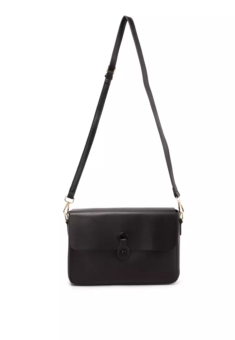 Tas Flap Yang Tidak Konvensional Berwarna Hitam