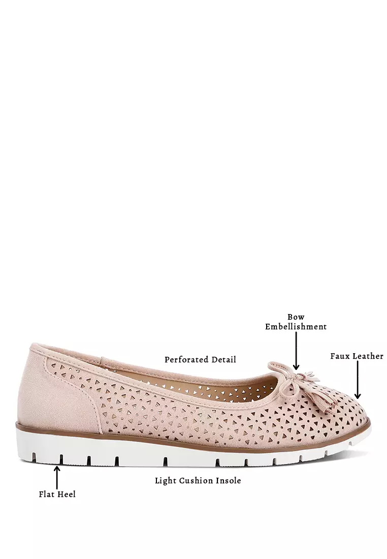 Balerina Kulit Berlubang Blush