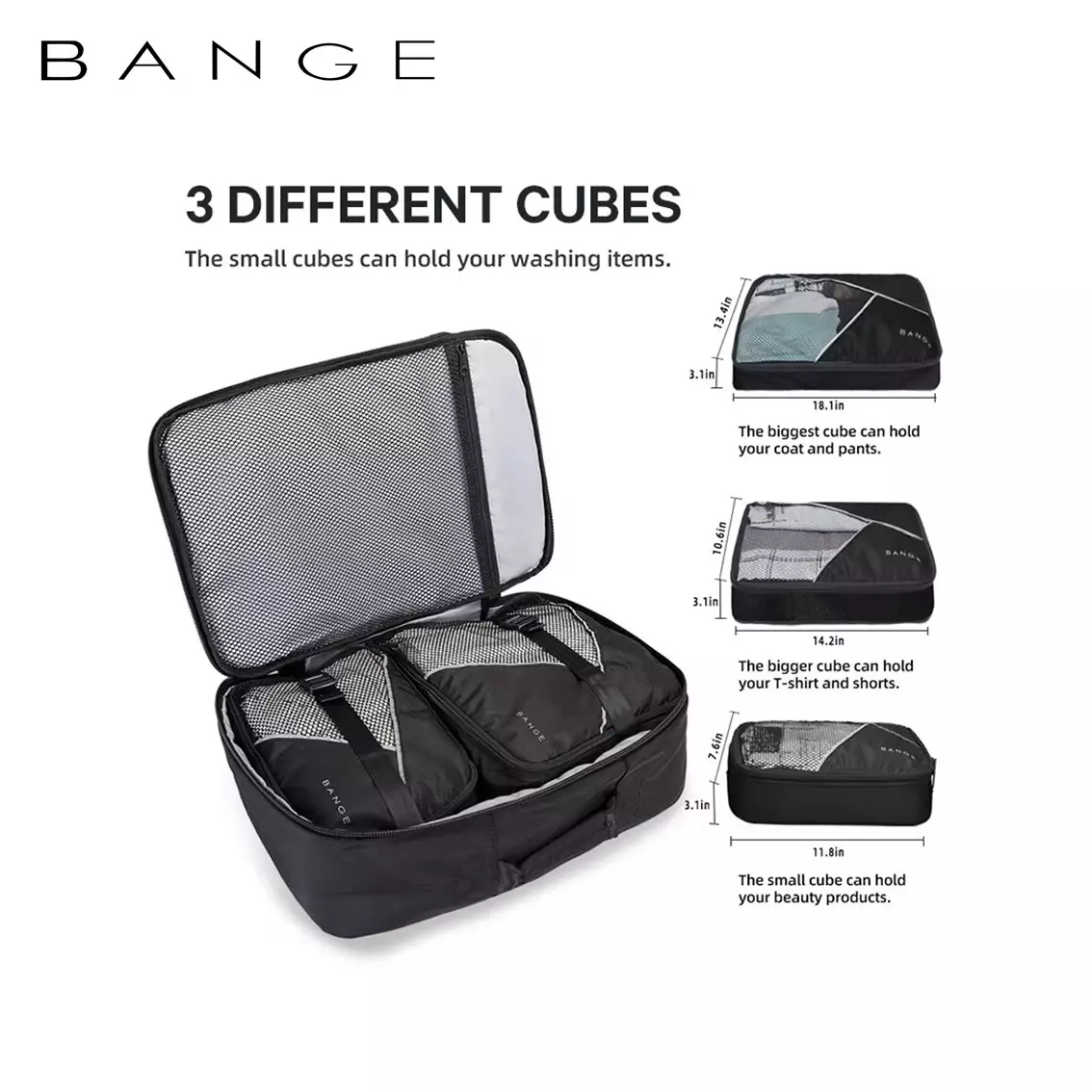 Bange BG1916 Tas Ransel Laptop Kerja Backpack Travel Waterproof 17 Inch- BLACK