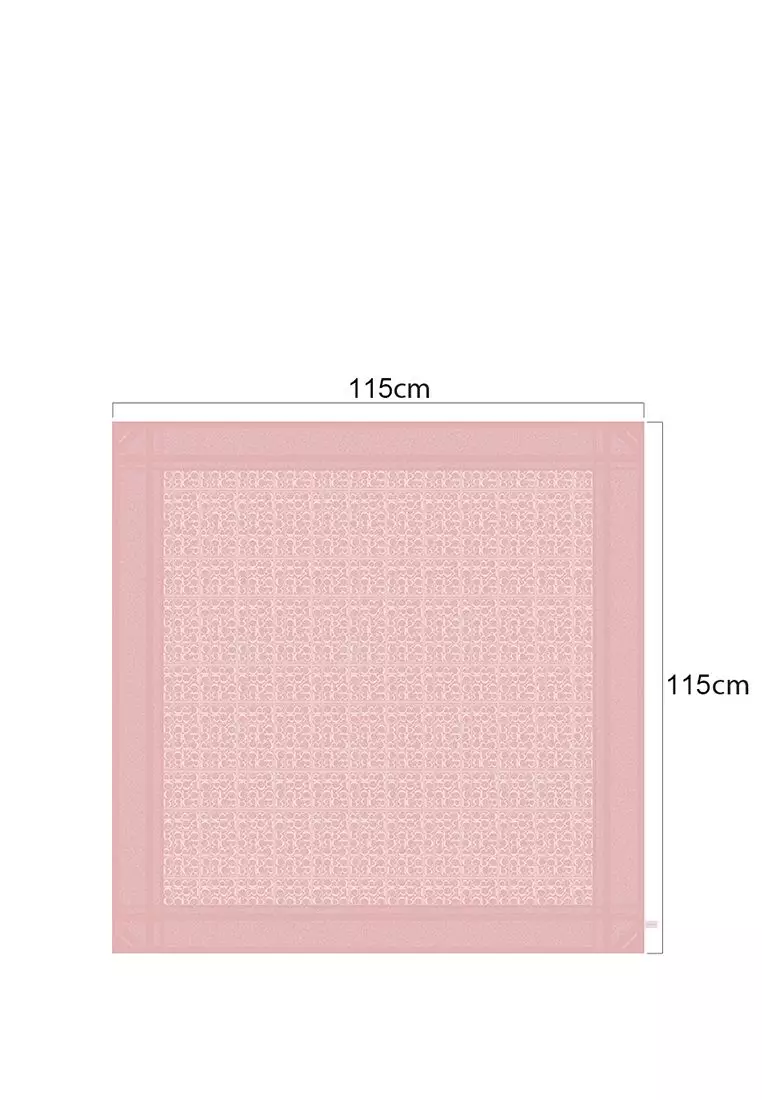 Honeysuckle CR Monogram Chiffon Scarf