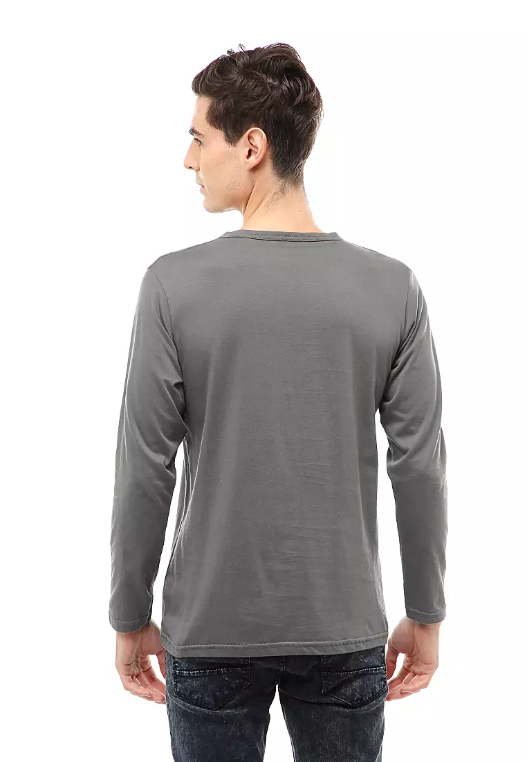 Jack T-Shirt Atasan Kasual Pria Model Kancing Plain Design Lengan Panjang Material Cotton ORIGINAL