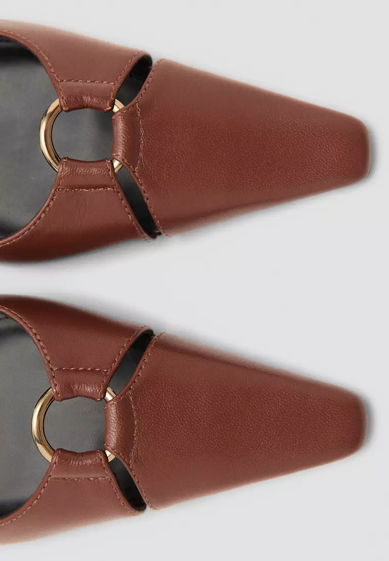 Jual Mango Leather Heeled Shoes With Ring Original 2025 | ZALORA ...