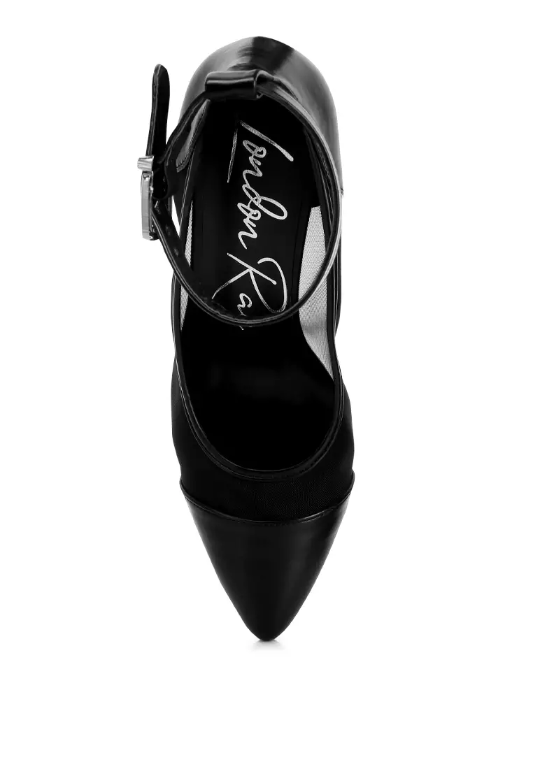 Pompa Tali Pergelangan Kaki Ujung Runcing Hitam