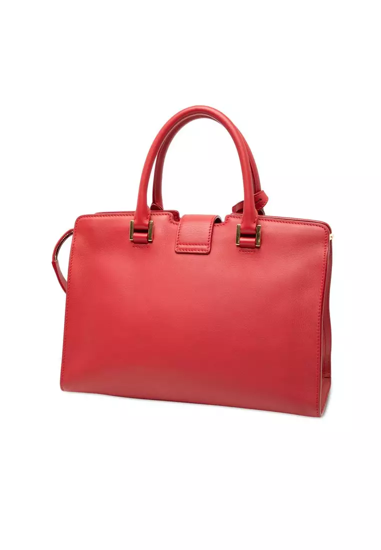 Pre-Loved Saint Laurent Baby Leather Monogram Downtown Cabas Satchel