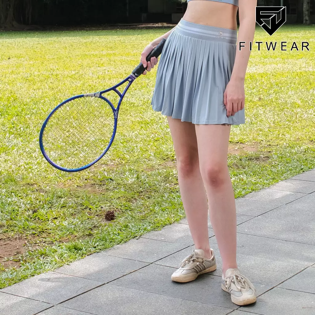 Fitwear Rok + Inner Padel Wanita Olahraga XAVIERA MEDIUM PLEATS - BABY BLUE