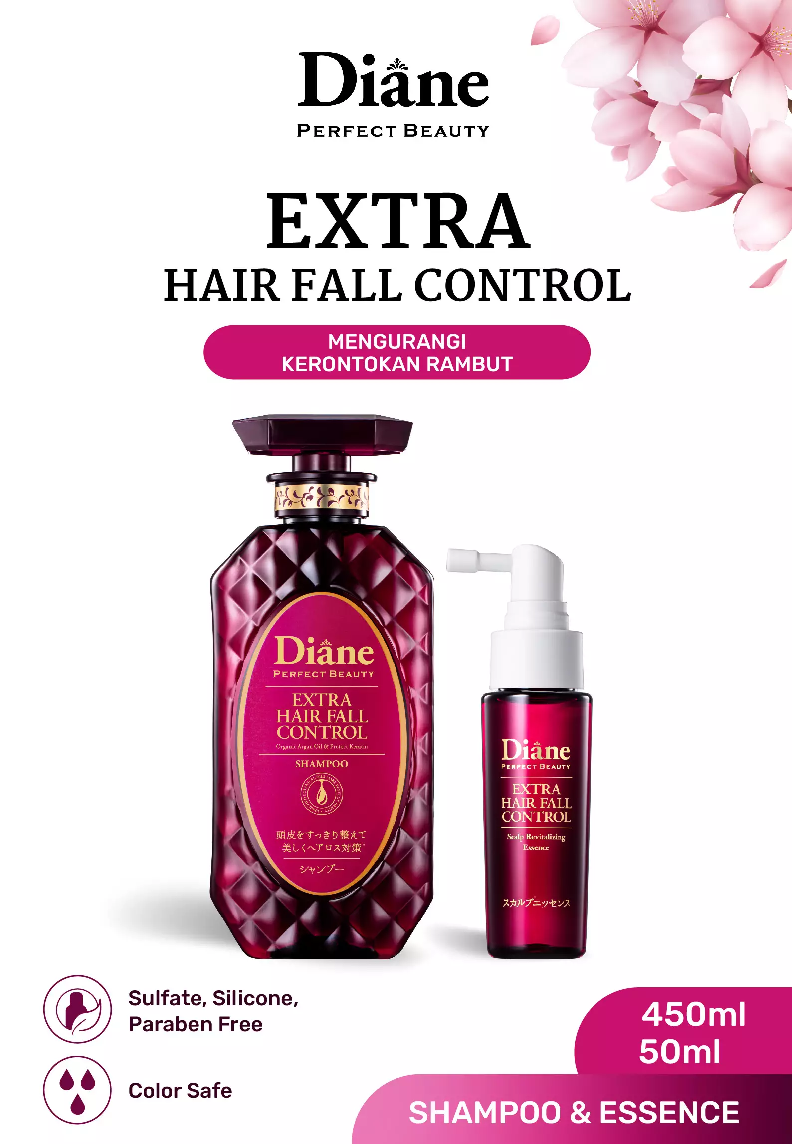 PAKET Diane EXTRA HAIR FALL CONTROL Shampoo + Essence