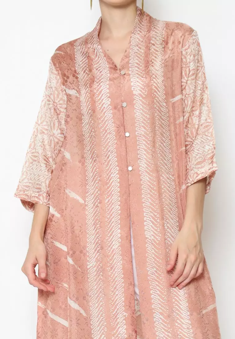 Rinjanie Batik - Outer Tunik Belah Caramel - Dress Outer Unik - Dress Batik Kekinian - Batik kawung - Megamendung - Batik Parang - Batik Fit Hijab dan Non hijab - TUBL - CR